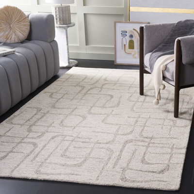 Tapis abstrait en laine / coton touffeté à la main Jannely