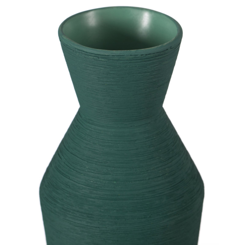 Ceramic Table Vase, Green, 10'' H x 3.5'' W x 3.5'' D