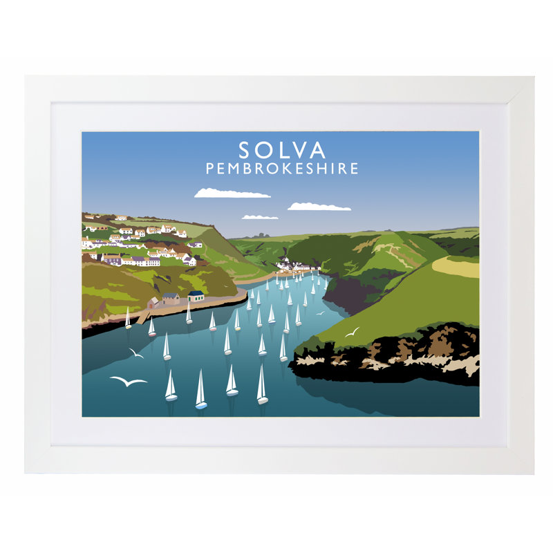 Solva by Richard O'Neil - Print, White Wood Frame, 33.5 cm H x 43.5 cm W x 2.2 cm D
