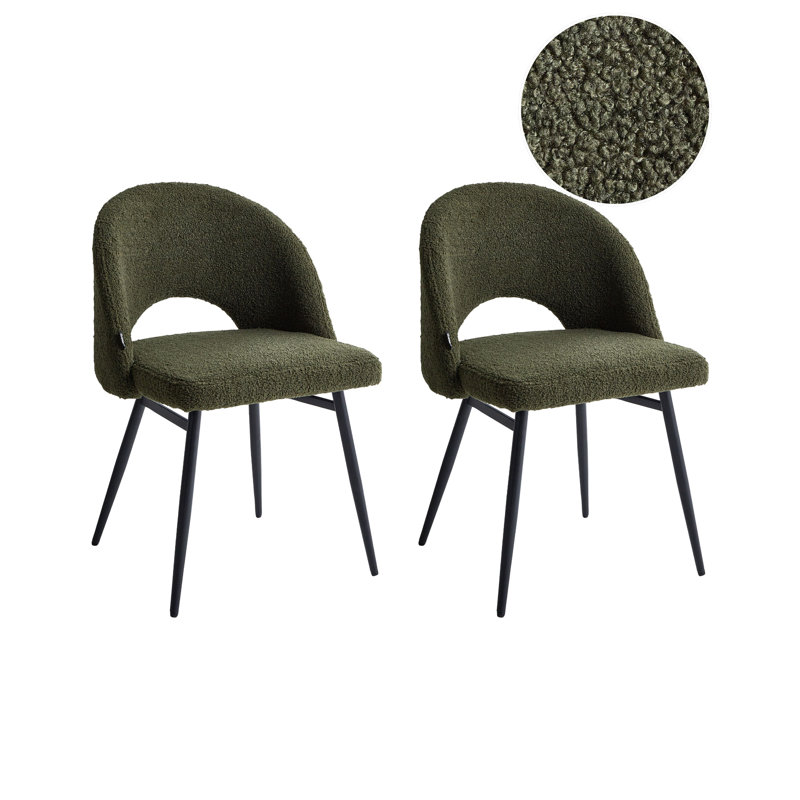 Onaga 46cm H Upholstered Upholstered Back Side Chair in Green