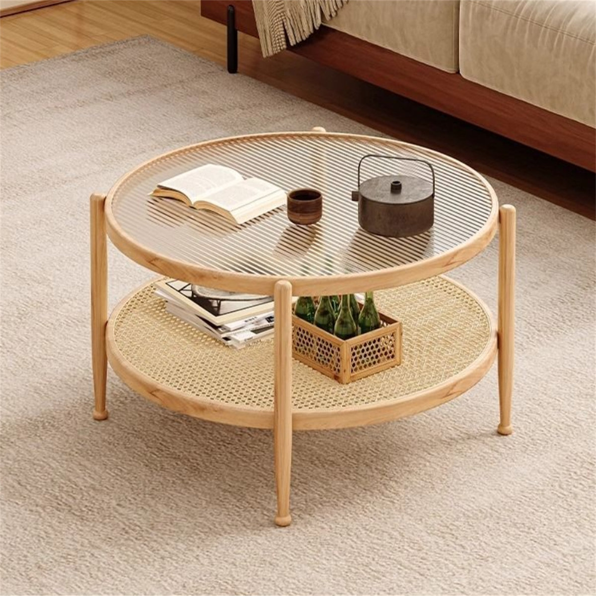 Bay Isle Home Chartion Glass Top Single Coffee Table | Wayfair