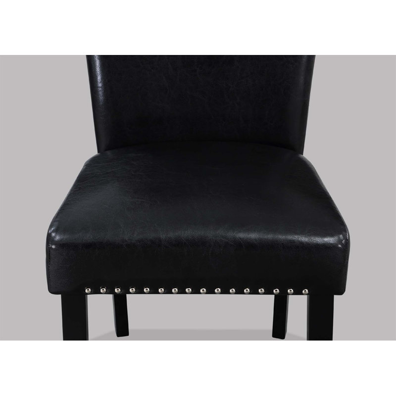 2Pc Transitional Upholstered Side Chair With Nailhead Trim