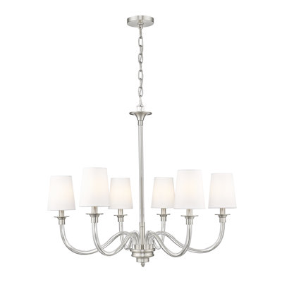 Lustre 6 lumières Adiyah en nickel brossé