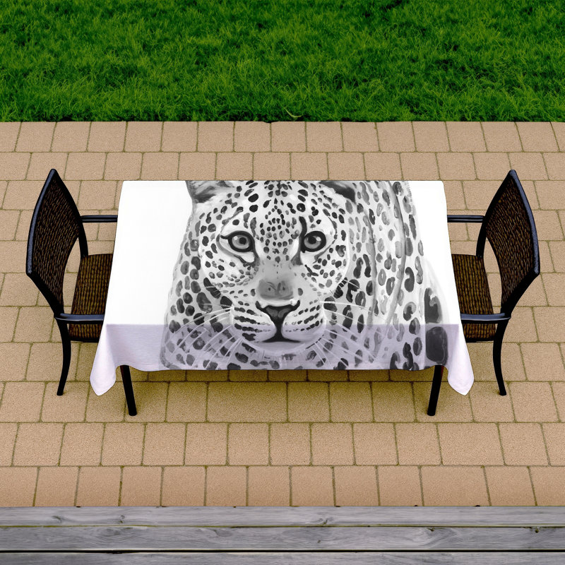 Leopard Ready to Attack Tablecloth | Indoor/Outdoor Decor
