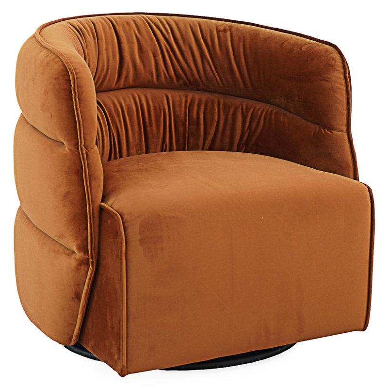 Chaise pivotante rembourrée, Orange brûlé