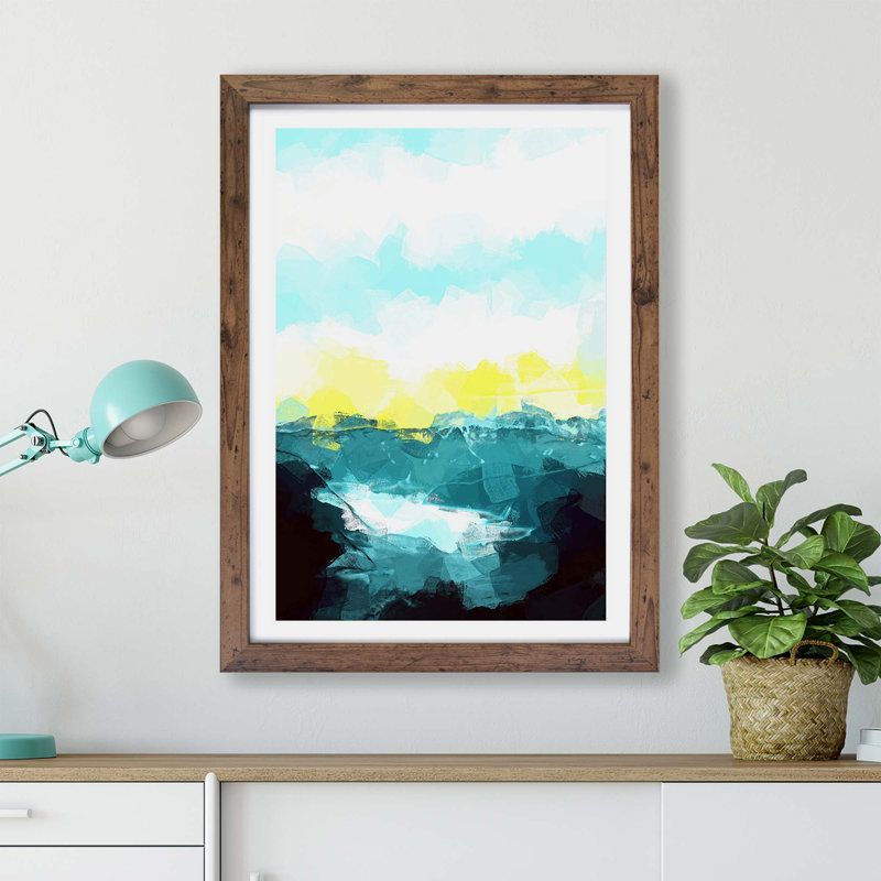 Fog Beneath the Mountain - Framed Print, 33cm H x 45cm W x 2cm D, Walnut