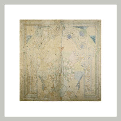 Tapis «Imperial Hotel Peacock» par Frank Lloyd Wright - impression giclée encadrée