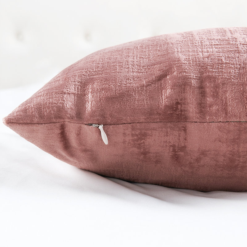 Textured Velvet Euro Reversible Pillow Cover, Withered Rose