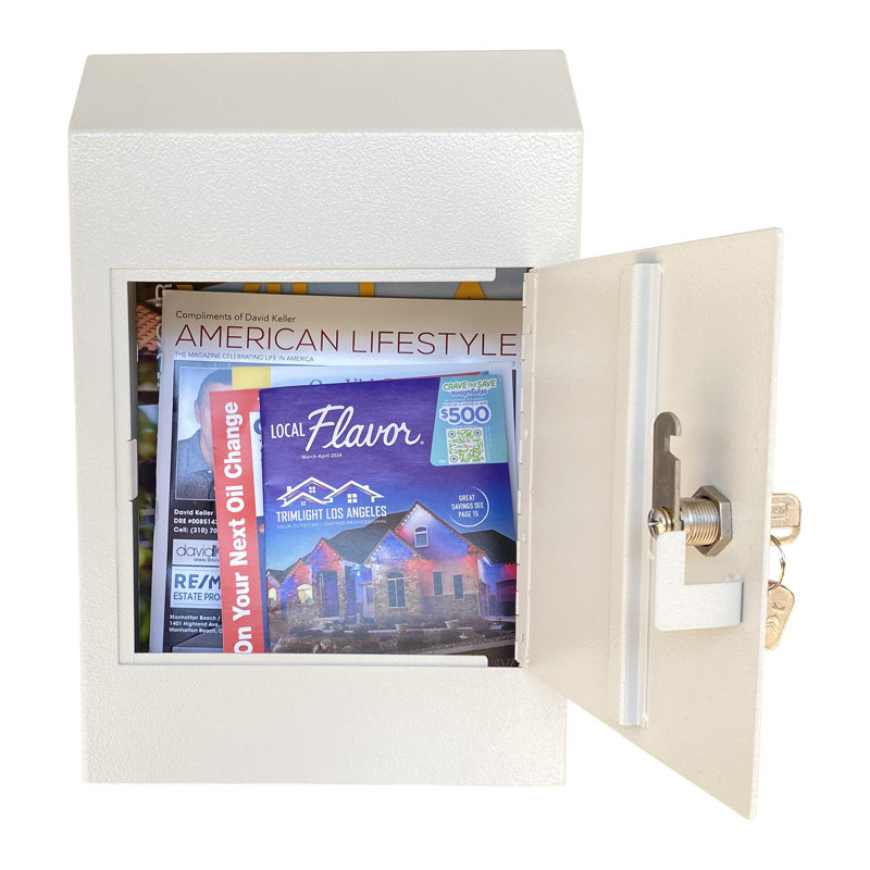 White Heavy Duty Lockable Steel Door Drop Box