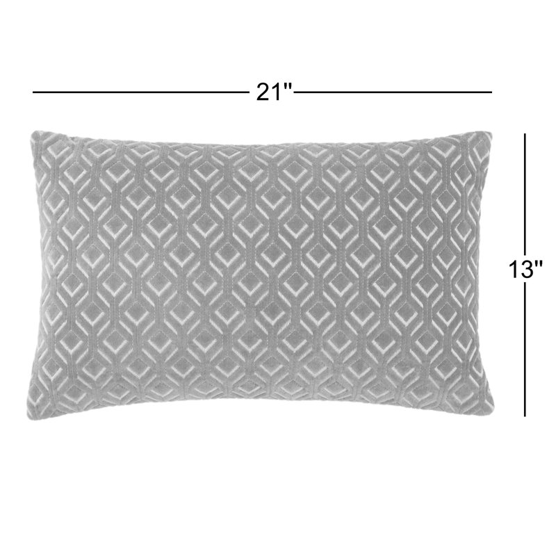 Ryans 21''x13'' Embroidered Cotton Lumbar Throw Pillow in Dark Pink