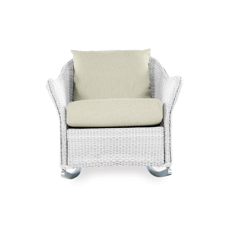 Weekend Retreat Outdoor Rocker Chair, Flagship Lapis Sunbrella®, White