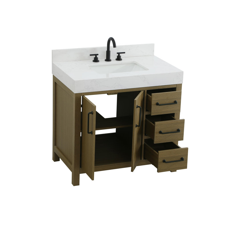 36 inch Single Bathroom Vanity_Traditional_VF60636-BS, Chestnut Brown