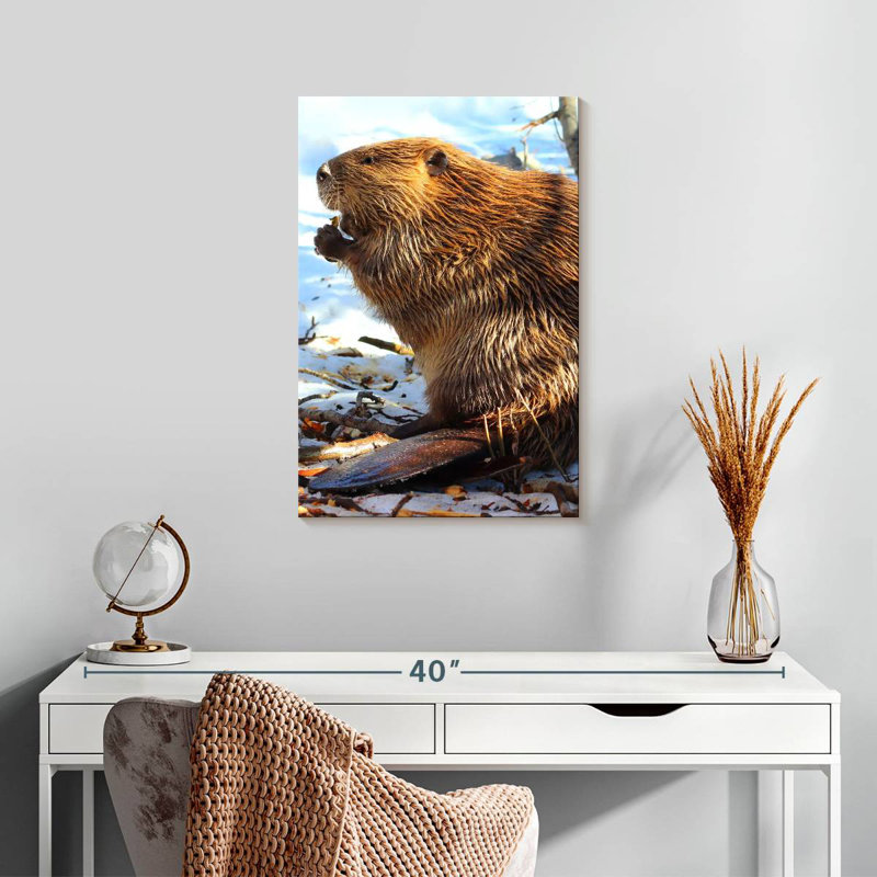Brampt Beaver In Winter, 24" H x 16" W