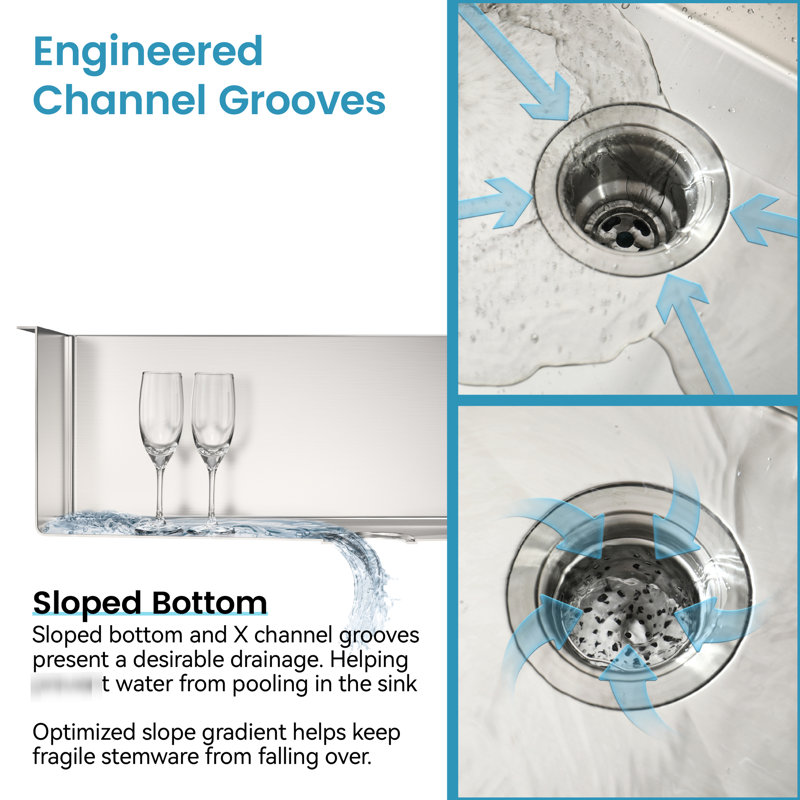 Dark Gray 304 Stainless Steel Kitchen Basin 33"X19" - Handmade With Smooth Texture Modern Sink 33X19 Barrier Coating