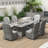 6 - Person Wicker Patio Dining Set with Rectangular Table , Cushions Included-93779176-93779175