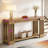 70.9" Console Table, Farmhouse 2-Tier Sofa Table with Vertical Stripe Legs