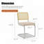Chaises de salle à manger en velours et rotin avec pieds chromés-2131584023-2131584026