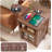 24''H Farmhouse End Table (Set Of 2) With Charging Station Rustic Nightstand-1859903632