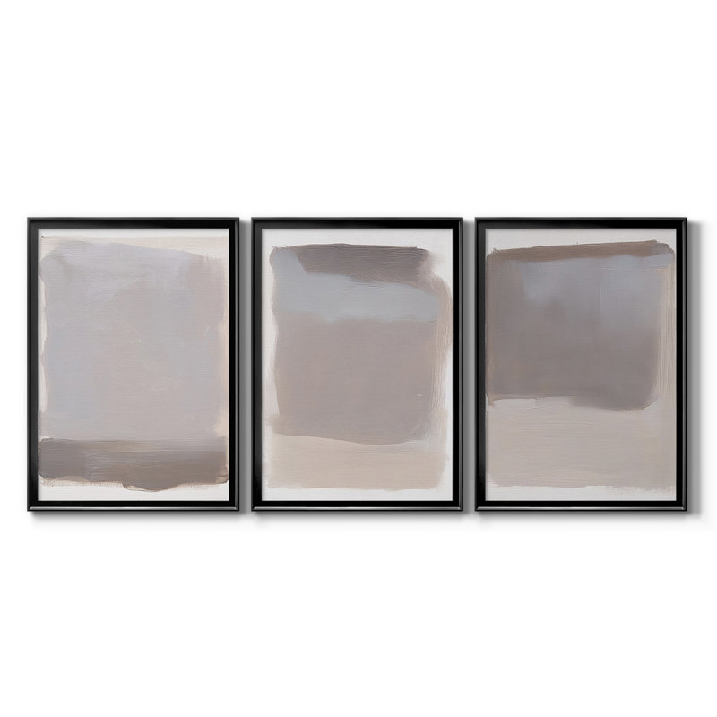 ABSTRACT Series DCCXLII - Toile tendue avec châssis sur mesure - 3 pièces, Noir, H 19 po x l 27 po