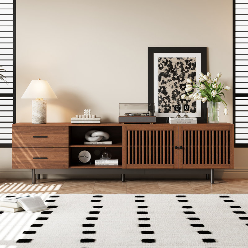 78-Inch TV Stand For Tvs Up To 85", Entertainment Center TV Media Console Table With Storage Cabinet, Open Shelf And 2 Drawers