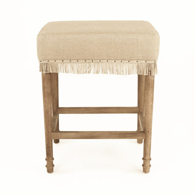 Lucas Upholstered Stool with Solid Wood Frame