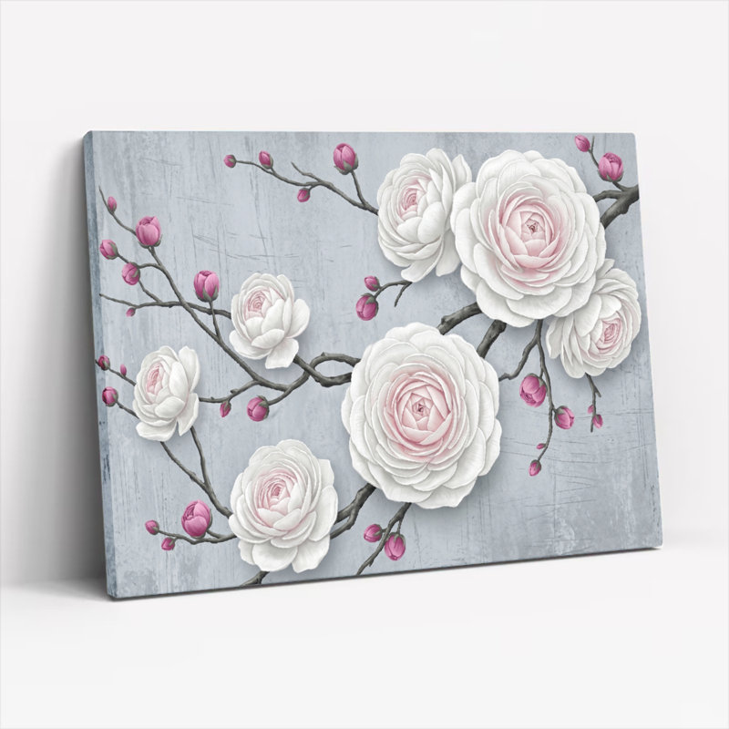 «Gallery Wrap», art mural sur toile pour le salon, la chambre à coucher, le bureau ou le vestibule - décoration murale décorative avec art floral