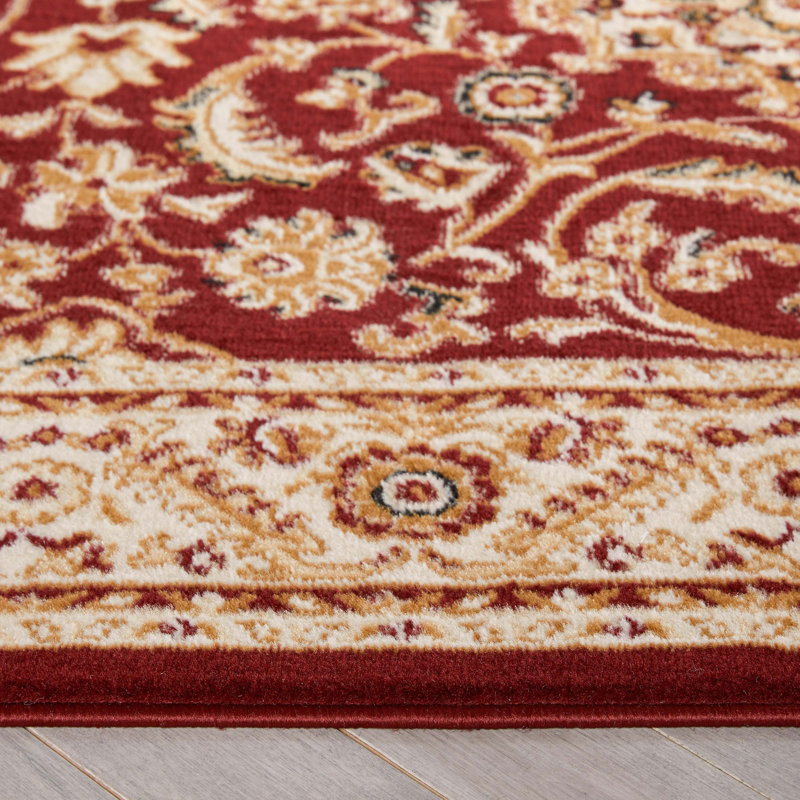 Tapis oriental rouge / beige Greisy, Rectangle 5 pi 3 po x 7 pi 3 po