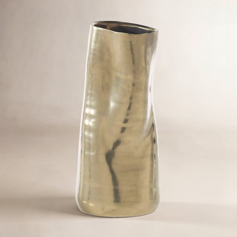 Vase Livinia, Or, H 9 po x l 4,25 po x P 4,25 po