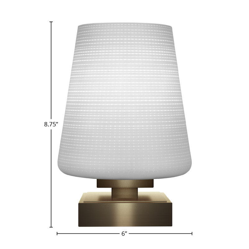 Aneka Accent Lamp With 6" Glass, New Age Brass, White