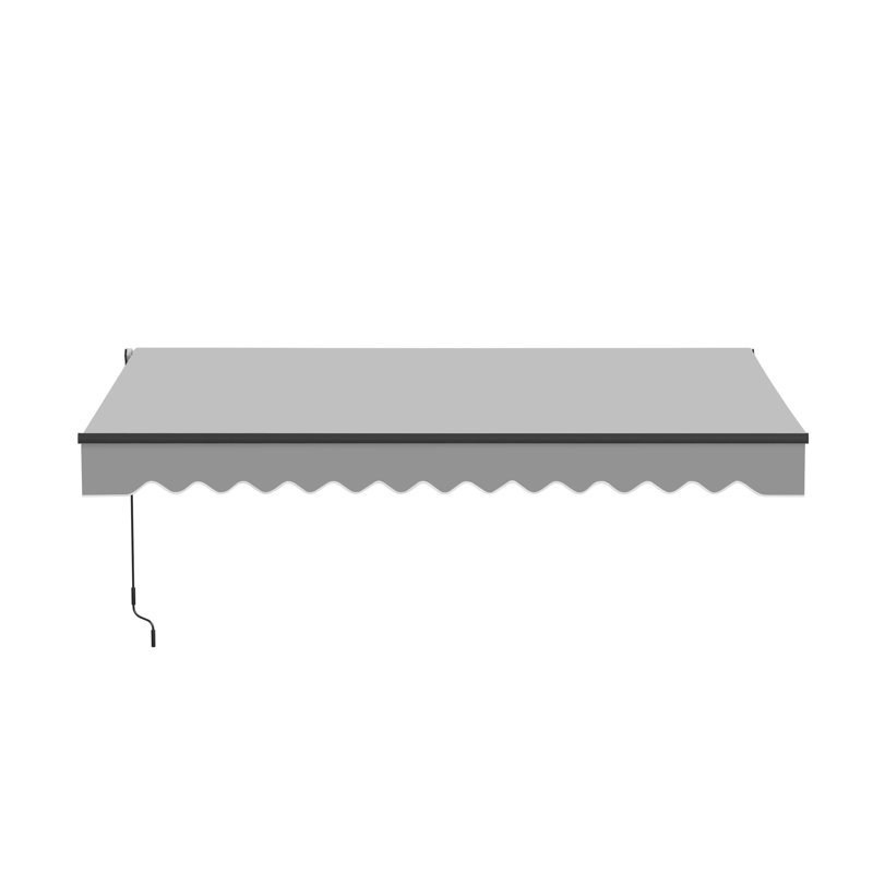 Auvent de patio rétractable motorisé - cadre noir, l 12 pi x P 10 pi, Gris