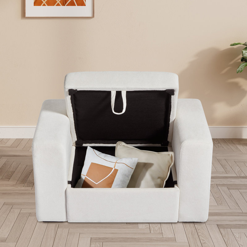 Canapé 46,65 po, Boucle blanc