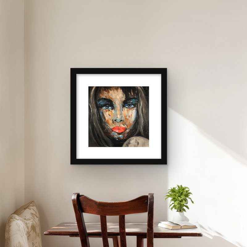 «Colorful Portrait - Contemporary Figurative», reproduction encadrée