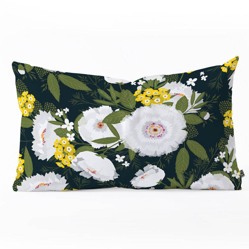 Coussin lombaire iveta abolina fleurette night, Noir