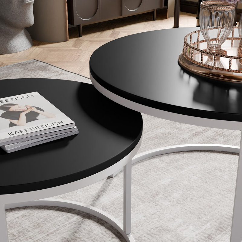 Coffee Table with Storage, 48cm. H x 80cm. L x 80cm. W, White Gloss, Black