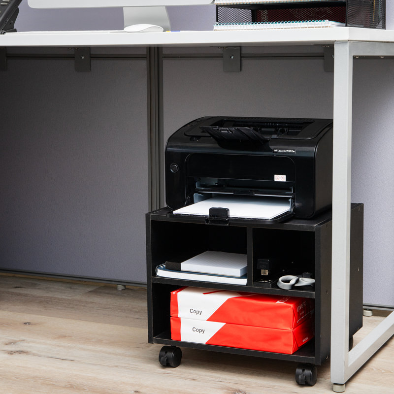 Chariot d'imprimante roulant Mind Reader, chariot utilitaire, support pour imprimante, rangement sous le bureau, bureau, panneau de fibres à densité moyenne, L 16 po x l 12 po x H 13,75 po