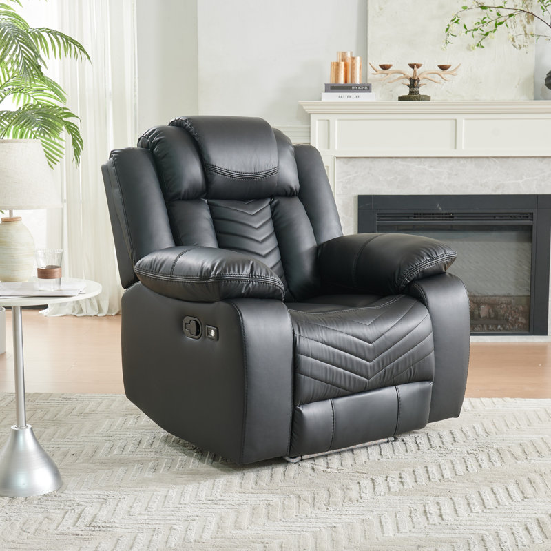 Crovetti Recliner ECO Leather With Led Light and USB and C Charging Port Living Room Recliner