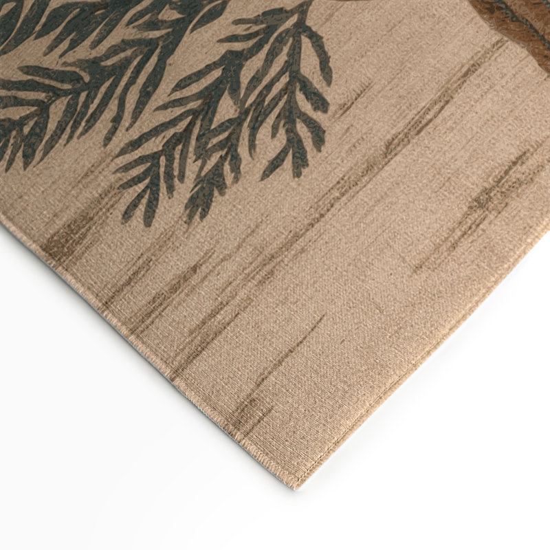 Tapis d'intérieur et d'extérieur brun Botanical, Rectangulaire 3 pi x 5 pi