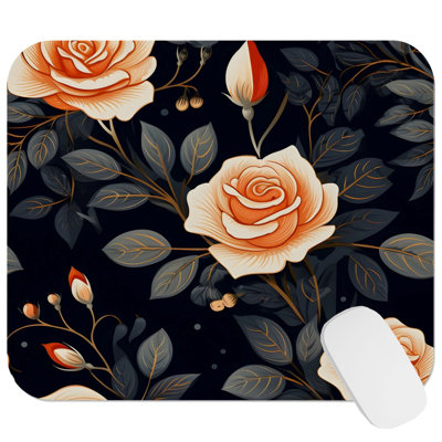 Floral Rose Flowers VII Gaming Cute Office Laptop Desk Pad Gift Mat Square Rectangle Non-Slip Mousepad