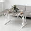 Table de salle à manger extensible Nordic avec base en tréteaux robuste-1167154112