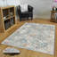 Tapis gris / bleu en polyester fabriqué à la machine Siena-1641940749