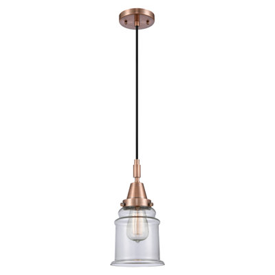Downtown Urban - Caden Amiriya - Mini-luminaire suspendu à cordon 1 lumière 6 po - Finition laiton antique - Abat-jour granuleux