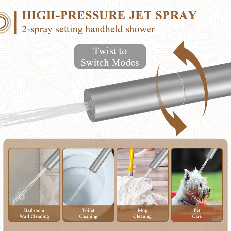 Système de douche thermostatique complet avec valve brute, Nickel brossé