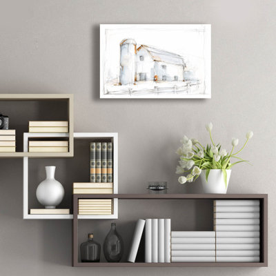 Epic Art 'Barnyard Pencil Sketch 2'  by Ethan Harper Acrylic Glass Wall Art, 24" x 16"
