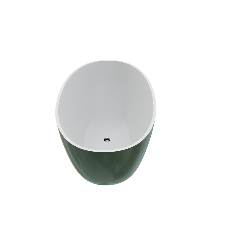 Baignoire luxueuse et profonde en matte de couleur vert mat avec surface solide et expérience de spa moderne