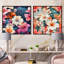 Pleureur - Ensemble de 2 collages floraux carrés-101857250-101857251