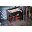 Lit mezzanine simple en bois avec bureau intégré, garde-robe, DEL et tiroir, noir
