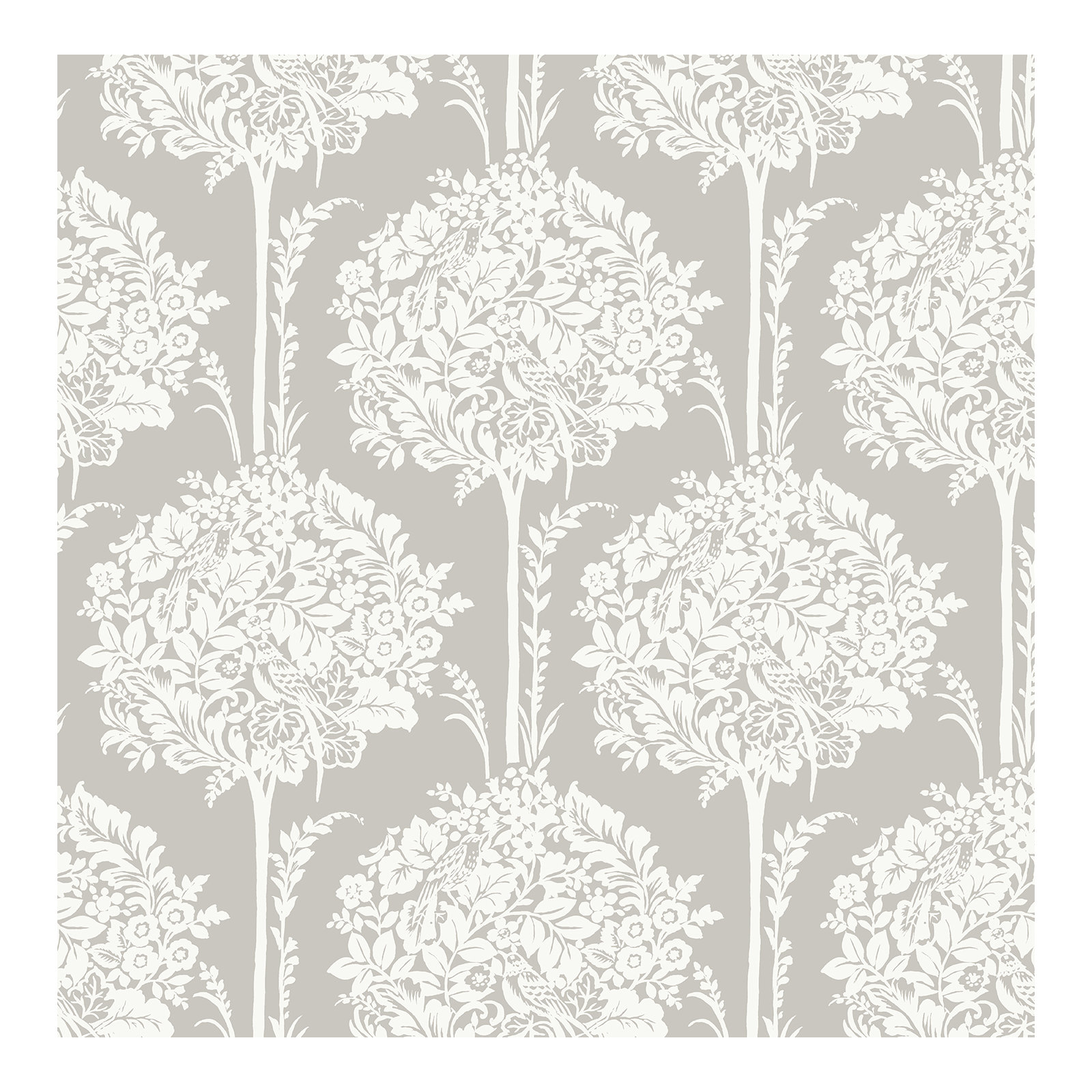 Erelina Floral Wallpaper, Gray