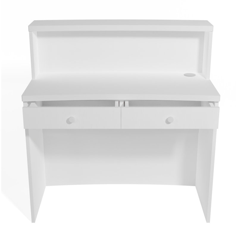 Mono Reception Desk w/ Transaction Counter Multifunctional Front Desk, 41.3" H x 31.5" W x 19.7" D