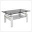 Table basse rectangulaire, plateau en verre trempé avec panneau de fibres à densité moyenne, table moderne pour le salon, verre-906403800-906403779
