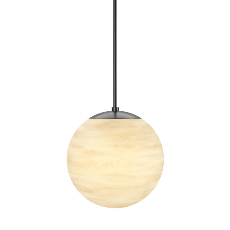 Marbled Globe 1 - Light Pendant, 11.81" H x 11.81" W x 11.81" D, Black Gunmetal
